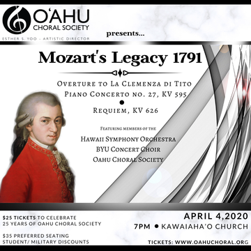 Event Mozart's Legacy 1791                                         Requiem & Piano Concerto No. 27, KV 595