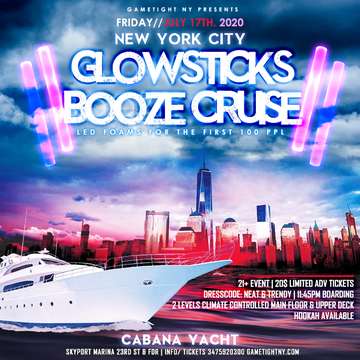 Event Manhattan Booze Cruise Glowsticks Yacht Party at Skyport Marina 2020