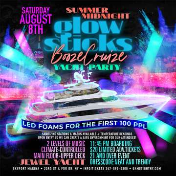 Event NYC Summer Midnight Blackout Booze Cruise Yacht Party at Skyport Marina Jewel Yacht