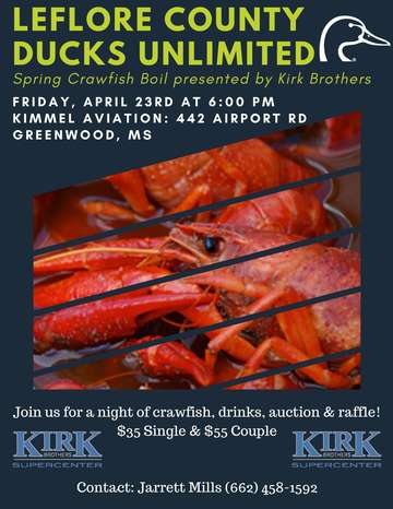 Event Leflore County DU Crawfish Boil: Greenwood