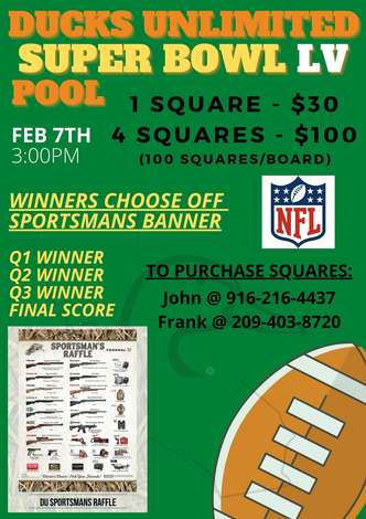 Event Ducks Unlimited - SUPER BOWL LV POOL - SOLD OUT!!!!!