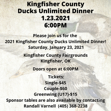 Event Kingfisher County Ducks Unlimited Dinner