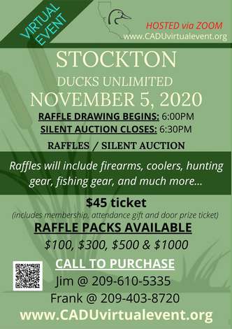 Event Stockton Ducks Unlimited Online Auction & Raffle