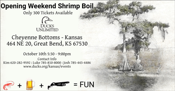 Event OPENING DAY - CHEYENNE BOTTOMS "Breakfast & Shrimp Boil"