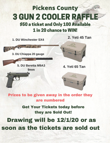 Event Pickens County 3 Gun 2 Cooler Raffle