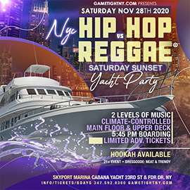 Event NYC Hip Hop vs Reggae® Sunset Cruise Skyport Marina Cabana Yacht