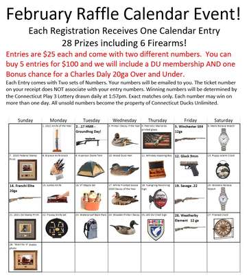 Event Connecticut State Committee February Raffle Calendar