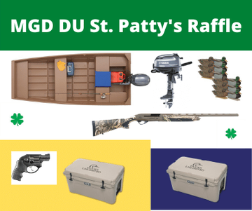 Event MGD DU St. Patty's Raffle, 3 Great Prizes, 1 for $20, 6 for $100