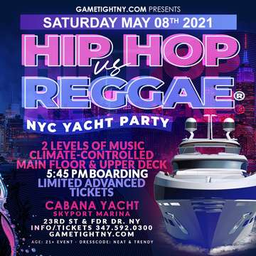 Event Hip Hop vs Reggae® NYC Sunset Cruise Skyport Marina Cabana Yacht
