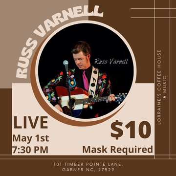 Event Russ Varnell, $10 Cover, Country