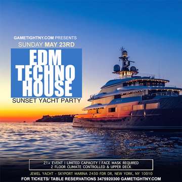 Event EDM Sunset Yacht Party Sunday Funday Cruise Skyport Marina Jewel Yacht 2021