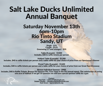 Event Salt Lake City, Ducks Unlimited Banquet November 13, 2021
