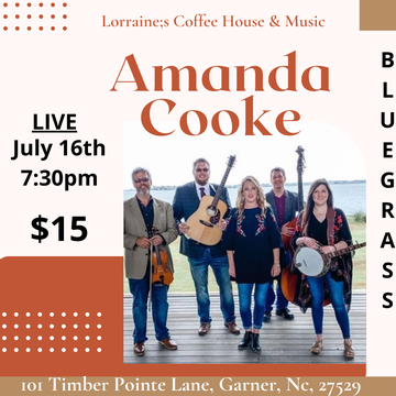 Event Amanda Cooke, Bluegrass, $15 Cover