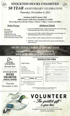 Event Stockton Ducks Unlimited 50th Year Anniversary Celebration - SOLD OUT