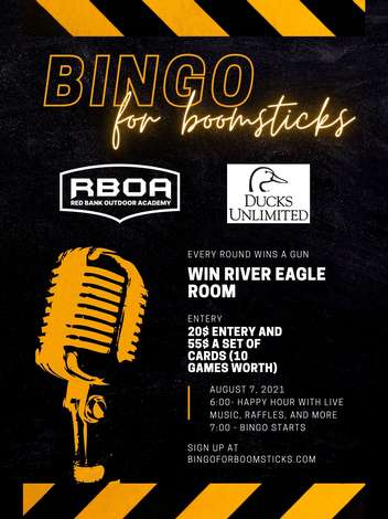 Event Bingo for Boomsticks - Presented by Red Bank Outdoor Academy