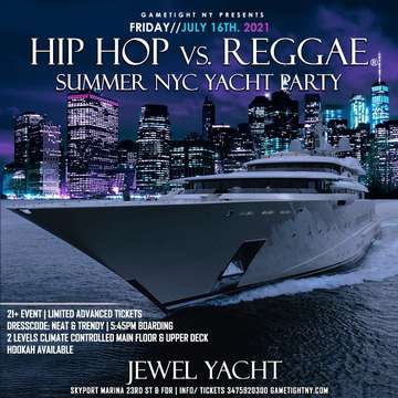 Event NYC Summer Sunset Hip Hop vs Reggae® Cruise Skyport Marina Jewel Yacht