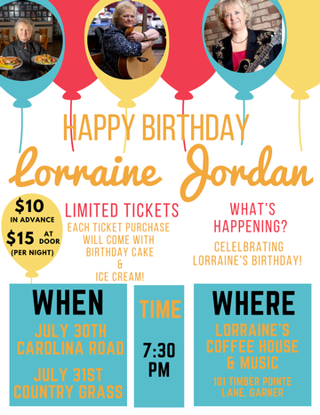 Event Lorraine Jordan & Carolina Road, Bluegrass, $10 in Advance $15 at Door