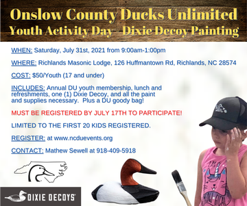 Event Onslow County DU Youth Day - Dixie Decoy Painting
