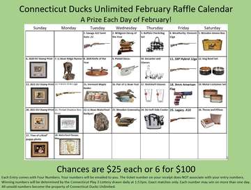 Event Connecticut State Committee February Raffle Calendar