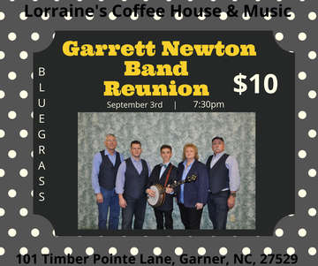 Event Garrett Newton Band Reunion & Bull City, Bluegrass, $10