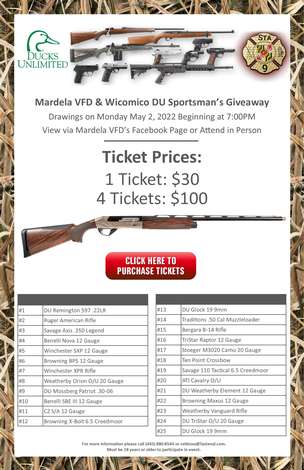 Event Wicomico County DU & Mardela Springs VFD Sportsman's Giveaway
