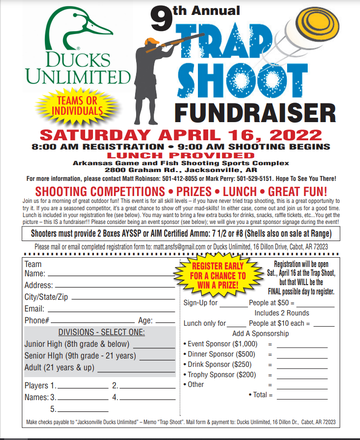 Event 9th Annual Jacksonville DU Trap Shoot Fundraiser
