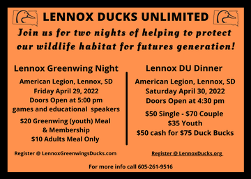 Event Lennox Ducks Unlimited Dinner