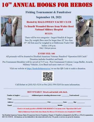 Event Hooks for Heroes CT 10th Annual Fishing Tournament