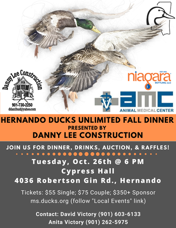 Event Hernando Fall Dinner Banquet presented by Danny Lee Construction