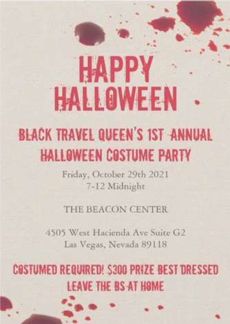 Event BLACK TRAVEL QUEENS 40ty N Up  Annual Halloween Costume Party
