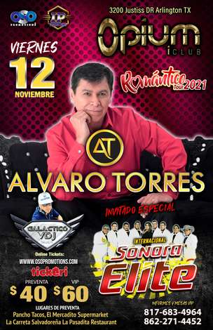 Event Alvaro Torres en concierto Invitado especial Sonora Elite