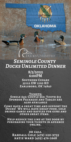 Event Seminole County Ducks Unlimited Banquet-Earlsboro