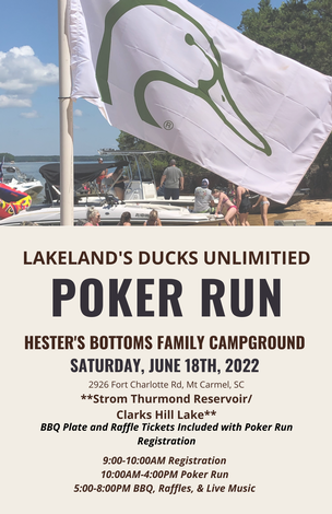Event Lakelands Poker Run: Hester Bottoms Campground: Clarks Hill Lake/Thurmond Reservoir, Mt Carmel, SC