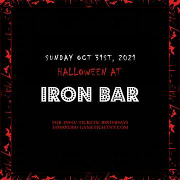 Event Iron Bar Halloween party 2021 only $15