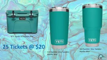 Event Yeti Aquifer Blue drink and cooler package