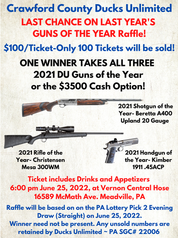 Event LAST CHANCE ON LAST YEAR'S  GUNS OF THE YEAR Raffle!