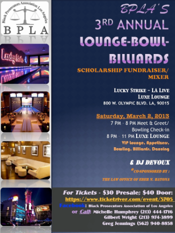 Event BPLA'S 3RD ANNUAL LOUNGE-BOWL-BILLIARDS