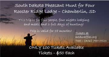 Event Online Raffle - South Dakota Pheasant Hunt for Four