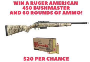 Event Win a Ruger American 450 Bushmaster and 60 Rounds of Ammo!  Drawing Nov. 23rd!