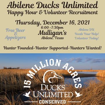 Event Abilene Ducks Unlimited Happy Hour & Volunteer Recruitment