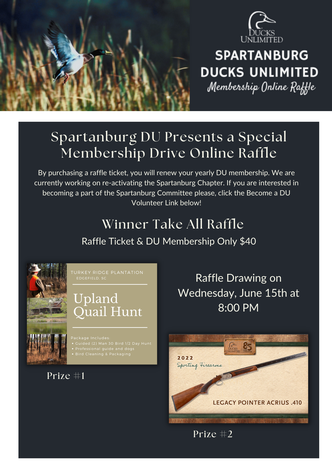 Event Spartanburg Ducks Unlimited Membership Raffle