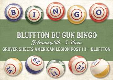 Event Bluffton DU Gun Bingo