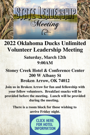 Event 2022 Oklahoma Ducks Unlimited Volunteer Leadership Meeting-Broken Arrow