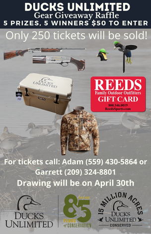 Event Ducks Unlimited Central CA Gear Giveaway Raffle