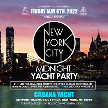 Event Skyport Marina Cabana Yacht 2022 Manhattan Yacht Party Cruise