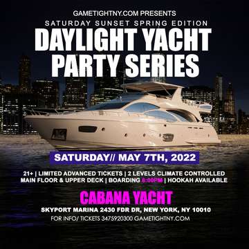 Event NYC Daylight Yacht Party Series at Cabana Yacht Skyport Marina 2022