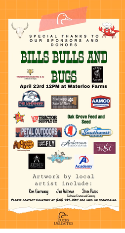 Event Bills, Bulls and Bugs- Brought to you by the Forrest/Lamar Chapter of DU