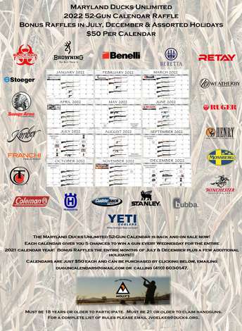 Event Maryland DU 52-Gun Calendar Raffle ~ Only 300 Available!