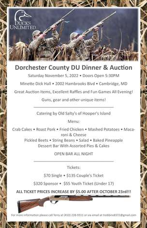 Event Dorchester County DU 51st Annual Dinner & Auction