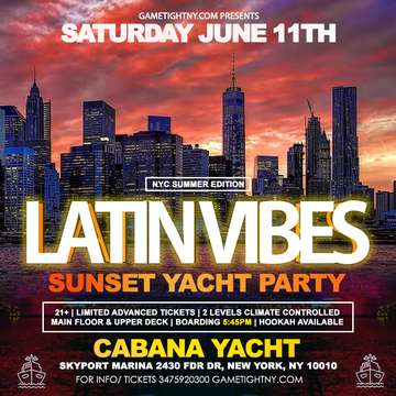 Event Sunset Cabana Yacht NYC Latin Vibes Party 2022
